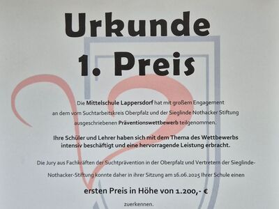 Urkunde Suchtprävention