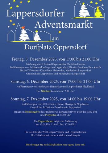 Plakat Weihnachtsmarkt Lappersdorf